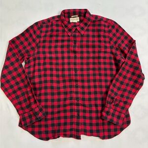 🏆Ralph Lauren Denim & Supply Flannel Shirt Men’s XL Red Black Checkered Plaid